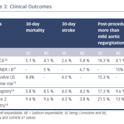 Table 3 Clinical Outcomes
