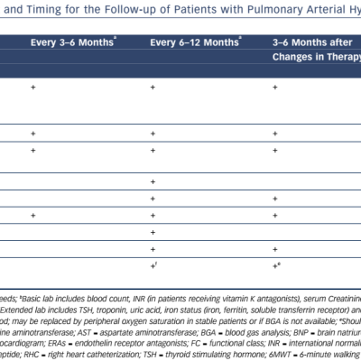 Table 3 Suggested Assessment and Timing for the Follow-up of Patients with Pulmonary Arterial Hypertension