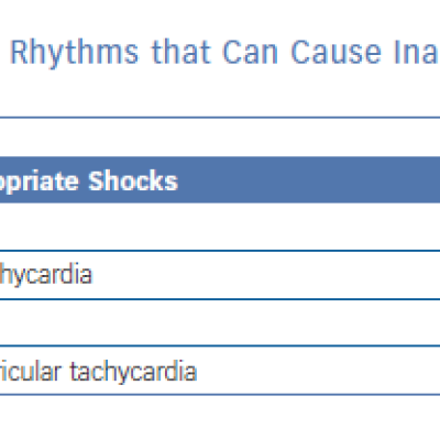 List of Rhythms that Can Cause Inappropriate Shocks