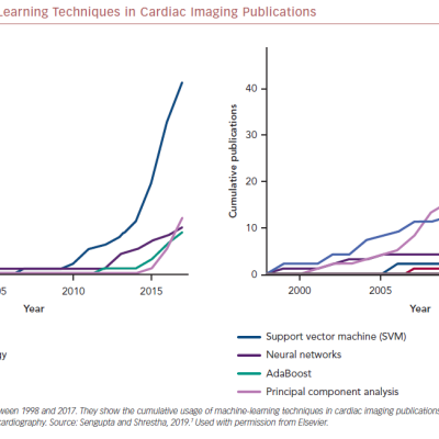 Use of Machine Learning Techniques in Cardiac Imaging Publications