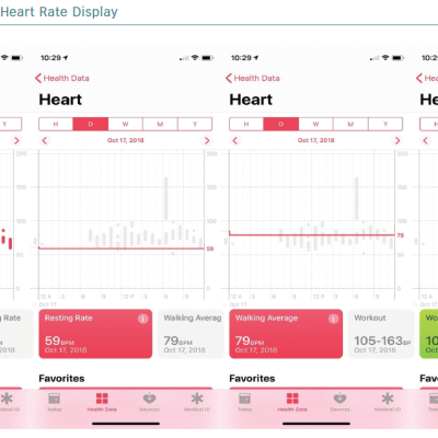 iOS Health App Heart Rate Display
