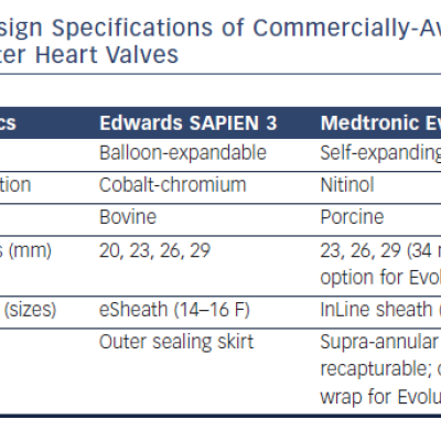 Table 1 Design Specifications of Commercially-Available Transcatheter Heart Valves