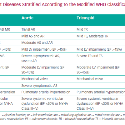 Maternal Valvular Heart Diseases Stratified According to the Modified WHO Classification