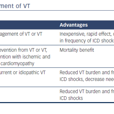 Table 1 Therapeutic Options for the Treatment of VT&ampltbr /&ampgt&amp10Indications