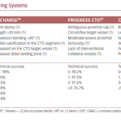 Chronic Total Occlusion Scoring Systems
