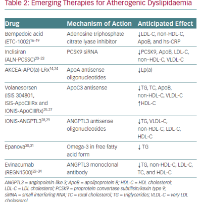 Emerging Therapies for Atherogenic Dyslipidaemia