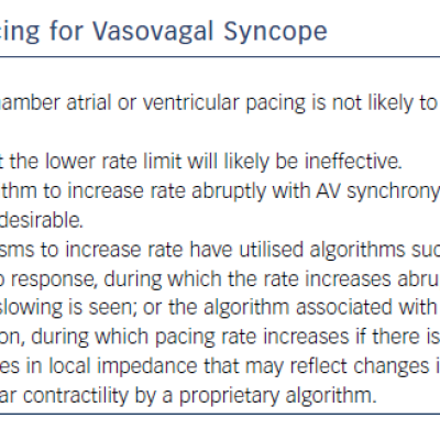 Table 2 Pacing for Vasovagal Syncope