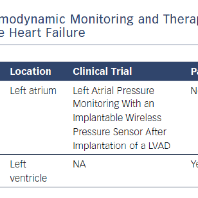 Haemodynamic Monitoring and Therapy Devices for End-stage Heart Failure