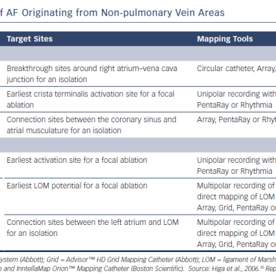 Targets for Ablation of AF Originating from Non-pulmonary Vein Areas