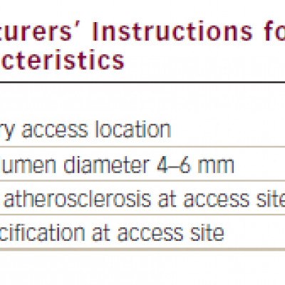 Manufacturers’ Instructions for Use – Anatomical Characteristics