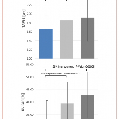 Right Ventricular Function Parameters Echo CoreLab results at 1 and 6 Months Follow-up