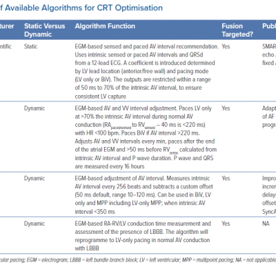 Summary of Available Algorithms for CRT Optimisation