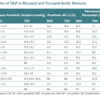Outcomes of Studies of TAVI in Bicuspid and Tricuspid Aortic Stenosis