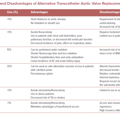 Advantages and Disadvantages of Alternative Transcatheter Aortic Valve Replacement Access Methods