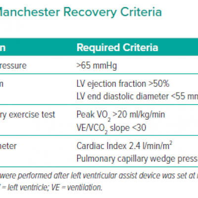 Manchester Recovery Criteria