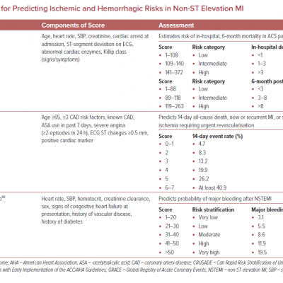 Scores for Predicting Ischemic and Hemorrhagic Risks in Non-ST Elevation MI