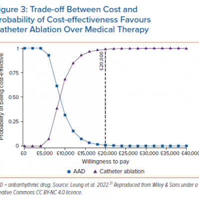 Trade-off Between Cost and Probability of Cost-effectiveness Favours Catheter Ablation Over Medical Therapy