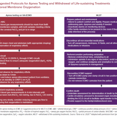 Suggested Protocols for Apnea Testing and Withdrawal of Life-sustaining Treatments on Extracorporeal Membrane Oxygenation