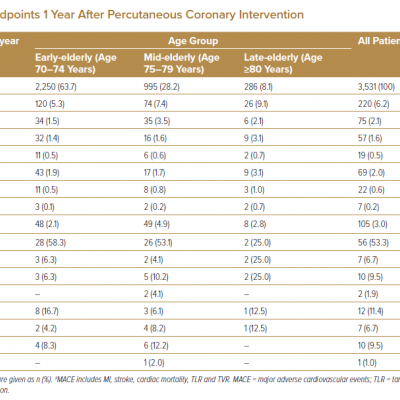 Primary Endpoints 1 Year After Percutaneous Coronary Intervention