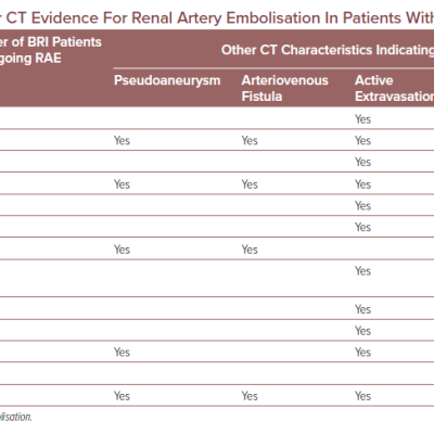 Studies with Other CT Evidence For Renal Artery Embolisation In Patients With Blunt Renal Injuries