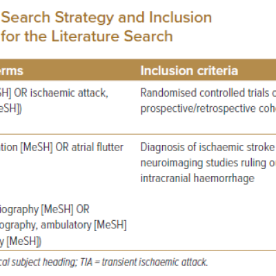 Search Strategy and Inclusion Criteria for the Literature Search