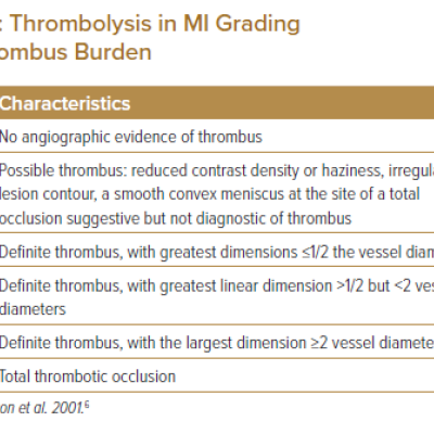 Thrombolysis in MI Grading for Thrombus Burden