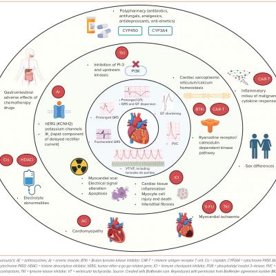 Figure 1 Primary and Secondary Factors Associated with Ventricular Arrhythmias in Cancer Patients