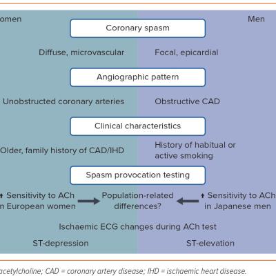 Figure 1 Differences in Angiographic Patterns Clinical Characteristics and Diagnostic Features among Male and Female Patients with Coronary Spasm