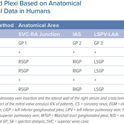 Distribution of Ganglionated Plexi Based on Anatomical Specimens and Electrophysiological Data in Humans