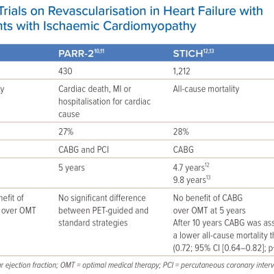 Randomised Controlled Trials on Revascularisation in Heart Failure with Reduced Ejection Fraction Patients with Ischaemic Cardiomyopathy
